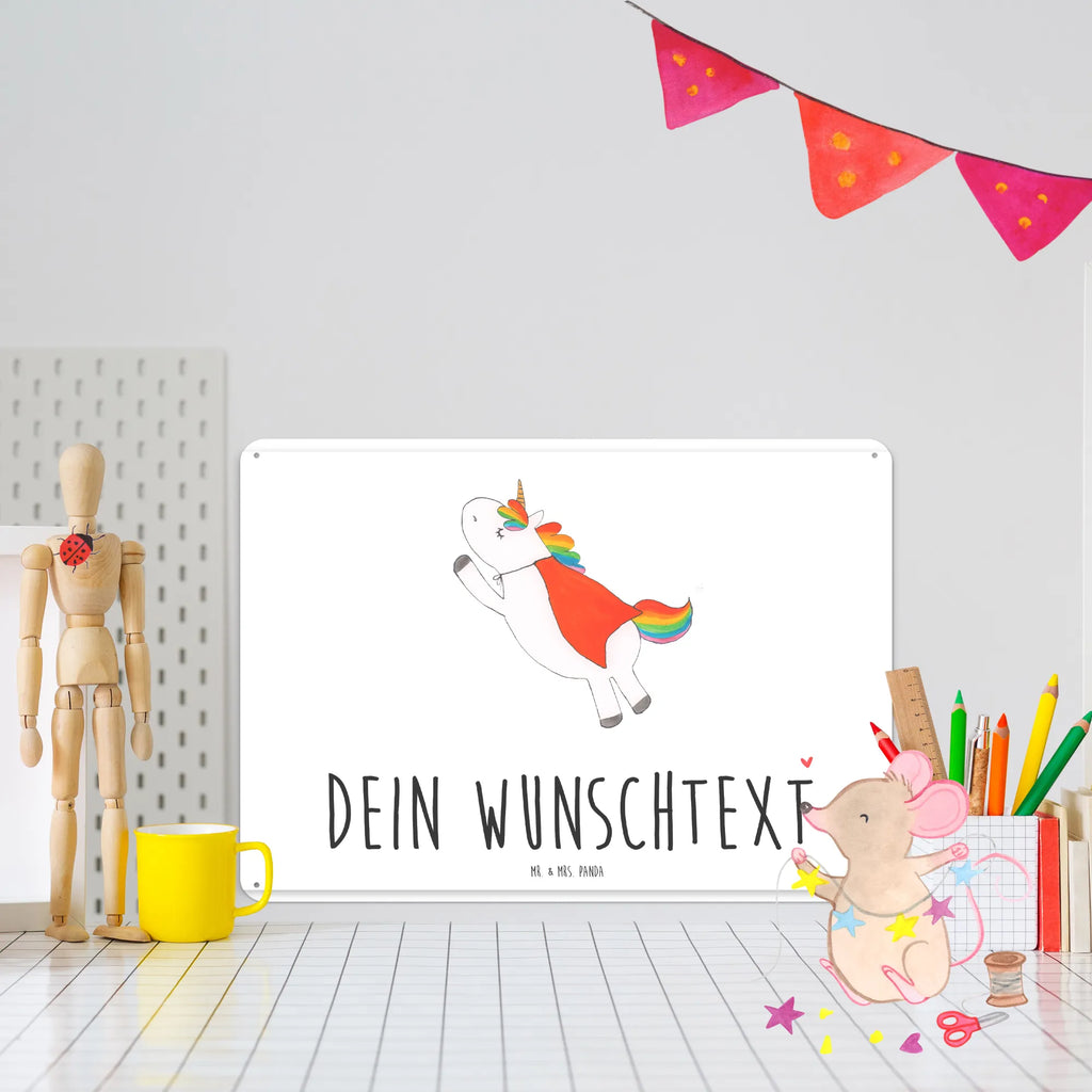 Personalisiertes Blechschild Einhorn Super Blechschild, Metallschild, Geschenk Schild, Schild, Magnet-Metall-Schild, Deko Schild, Wandschild, Wand-Dekoration, Türschild, Einhorn, Einhörner, Einhorn Deko, Pegasus, Unicorn, Traummann, Superheld, Held, Freundin, Geschenk, Girl, Mädchen