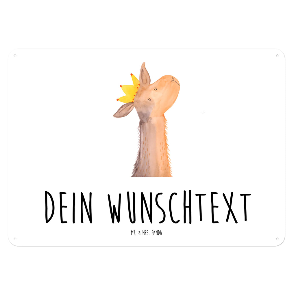 Personalisiertes Blechschild Lamakopf König Blechschild, Metallschild, Geschenk Schild, Schild, Magnet-Metall-Schild, Deko Schild, Wandschild, Wand-Dekoration, Türschild, Lama, Alpaka, Lamas, König, Königin, Freundin, Mama, Papa, Büro Kollege, Kollegin, Chef, Vorgesetzter, Abi, Abitur