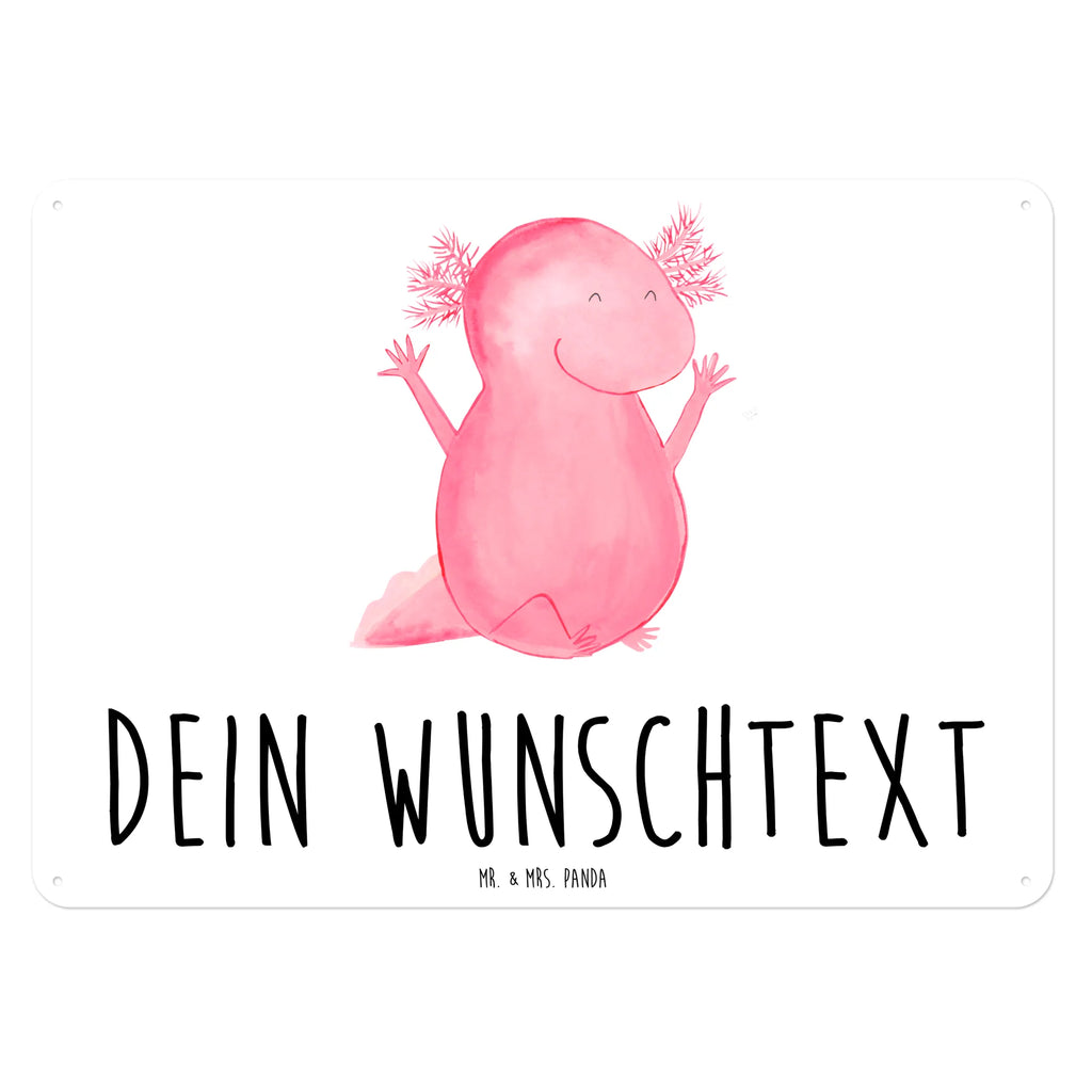 Personalisiertes Blechschild Axolotl Hurra Blechschild, Metallschild, Geschenk Schild, Schild, Magnet-Metall-Schild, Deko Schild, Wandschild, Wand-Dekoration, Türschild, Axolotl, Molch, Axolot, Schwanzlurch, Lurch, Lurche, fröhlich, Spaß, Freude, Motivation, Zufriedenheit