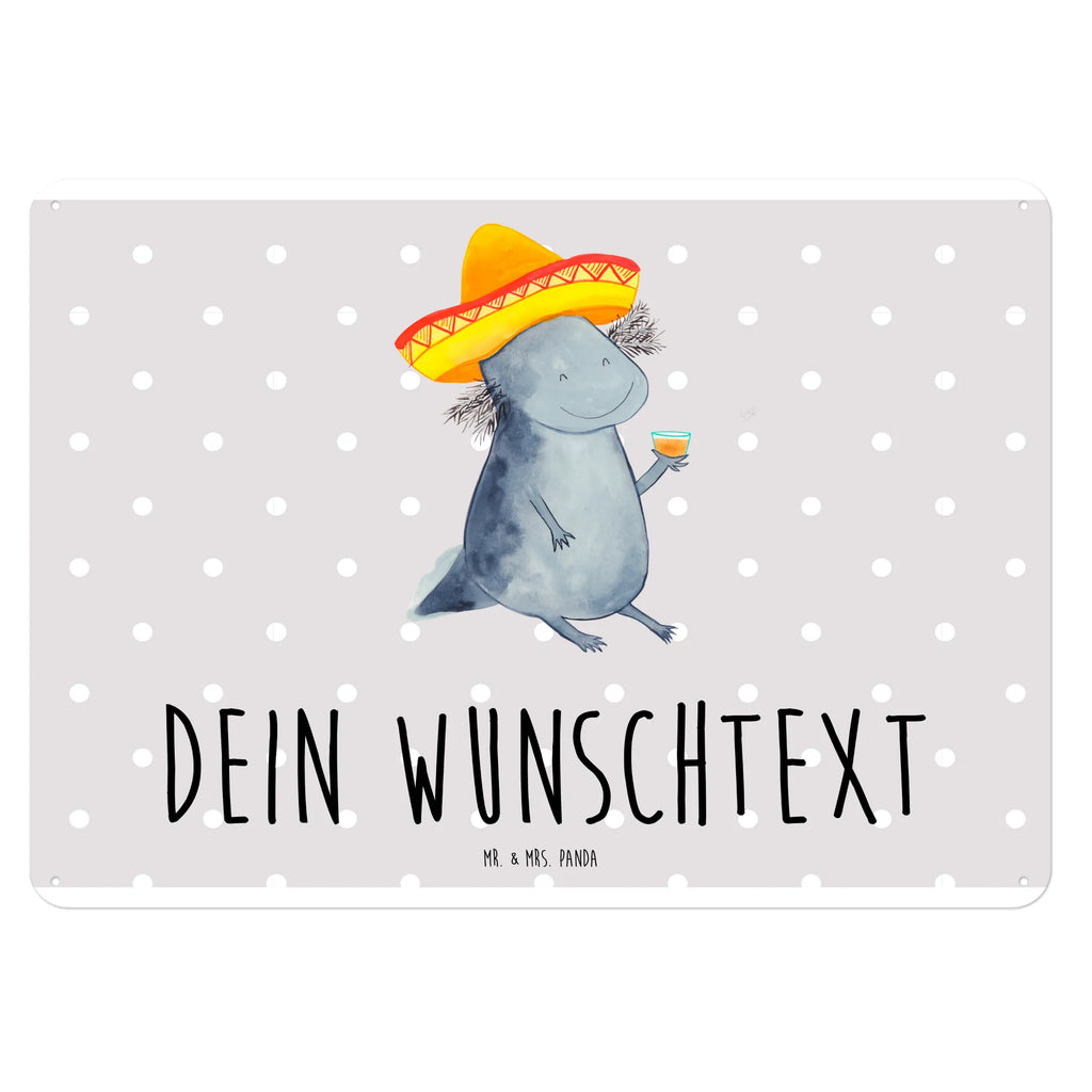 Personalisiertes Blechschild Axolotl Tequila Blechschild, Metallschild, Geschenk Schild, Schild, Magnet-Metall-Schild, Deko Schild, Wandschild, Wand-Dekoration, Türschild, Axolotl, Molch, Mexico, Mexiko, Sombrero, Zitrone, Tequila, Motivation, Spruch, Schwanzlurch, Lurch, Lurche, Axolot, Feuerdrache, Feuersalamander