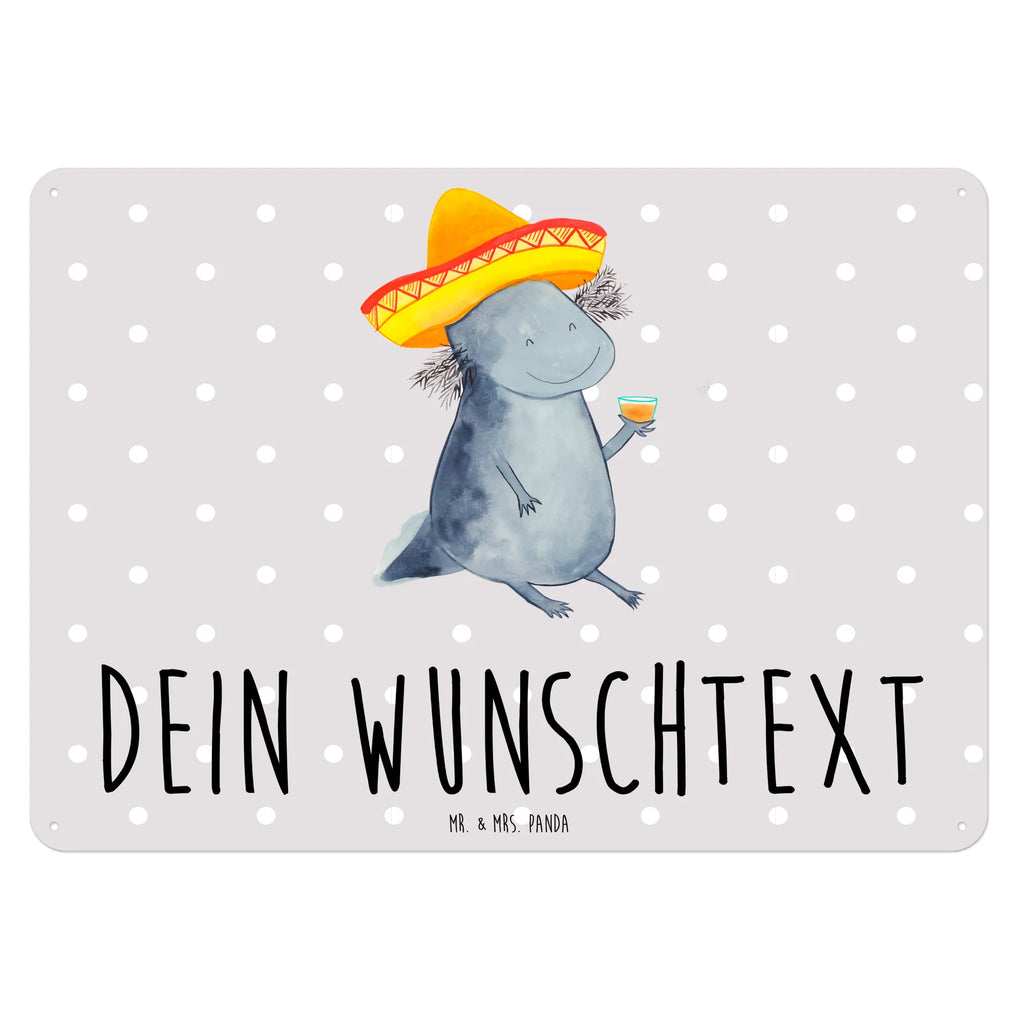 Personalisiertes Blechschild Axolotl Tequila Blechschild, Metallschild, Geschenk Schild, Schild, Magnet-Metall-Schild, Deko Schild, Wandschild, Wand-Dekoration, Türschild, Axolotl, Molch, Mexico, Mexiko, Sombrero, Zitrone, Tequila, Motivation, Spruch, Schwanzlurch, Lurch, Lurche, Axolot, Feuerdrache, Feuersalamander