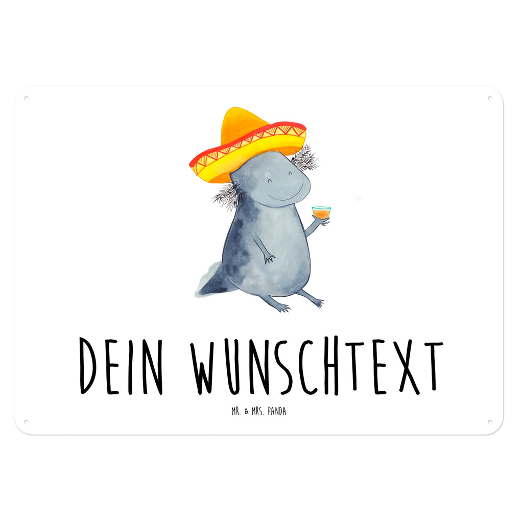 Personalisiertes Blechschild Axolotl Tequila Blechschild, Metallschild, Geschenk Schild, Schild, Magnet-Metall-Schild, Deko Schild, Wandschild, Wand-Dekoration, Türschild, Axolotl, Molch, Mexico, Mexiko, Sombrero, Zitrone, Tequila, Motivation, Spruch, Schwanzlurch, Lurch, Lurche, Axolot, Feuerdrache, Feuersalamander