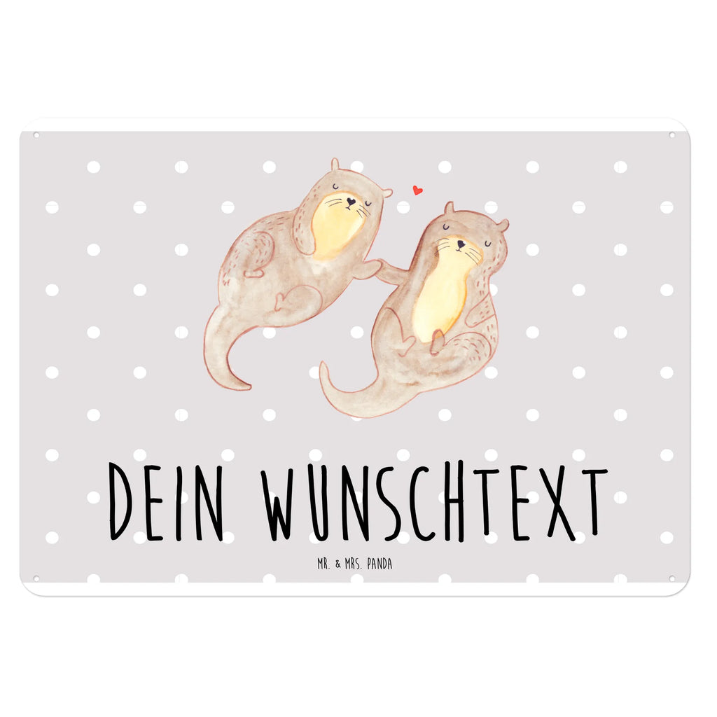 Personalisiertes Blechschild Otter Hände halten Blechschild, Metallschild, Geschenk Schild, Schild, Magnet-Metall-Schild, Deko Schild, Wandschild, Wand-Dekoration, Türschild, Otter, Fischotter, Seeotter, Otter Seeotter See Otter