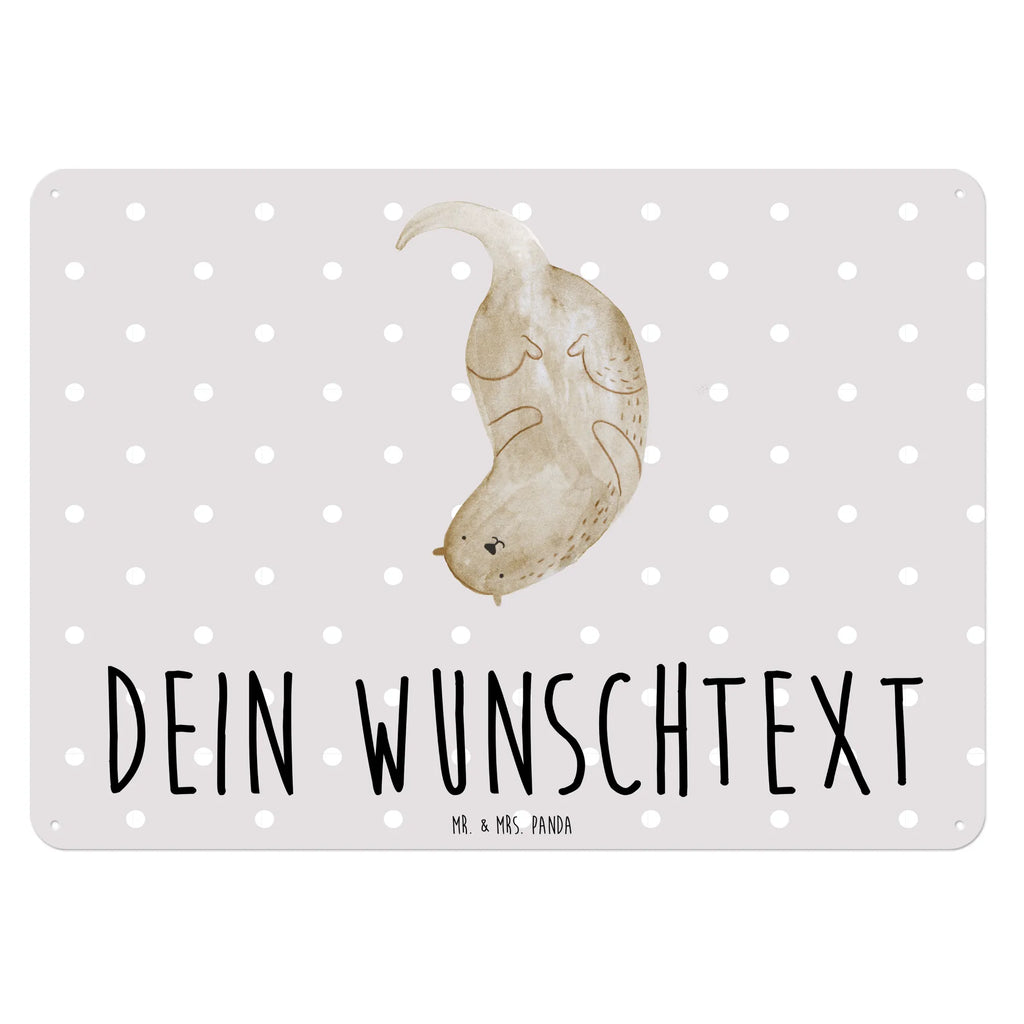 Personalisiertes Blechschild Otter Kopfüber Blechschild, Metallschild, Geschenk Schild, Schild, Magnet-Metall-Schild, Deko Schild, Wandschild, Wand-Dekoration, Türschild, Otter, Fischotter, Seeotter, Otter Seeotter See Otter