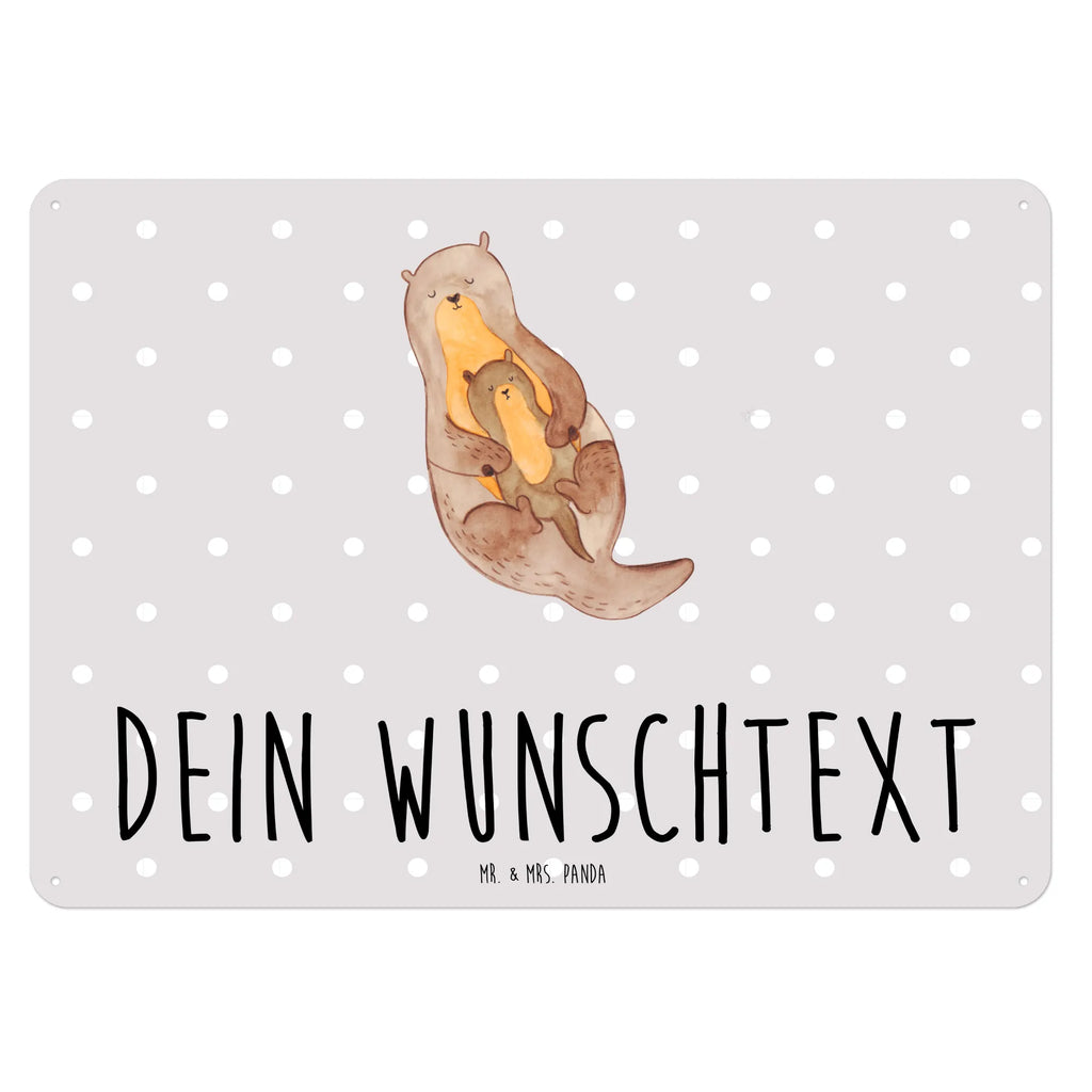 Personalisiertes Blechschild Otter Kind Blechschild, Metallschild, Geschenk Schild, Schild, Magnet-Metall-Schild, Deko Schild, Wandschild, Wand-Dekoration, Türschild, Otter, Fischotter, Seeotter, Otter Seeotter See Otter