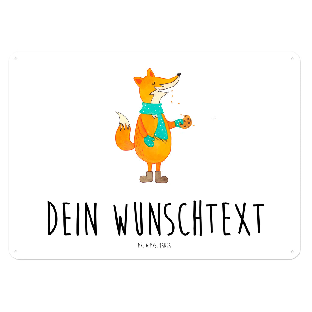 Personalisiertes Blechschild Fuchs Keks Blechschild, Metallschild, Geschenk Schild, Schild, Magnet-Metall-Schild, Deko Schild, Wandschild, Wand-Dekoration, Türschild, Fuchs, Füchse, Backen Spruch, Kekse, Winter, Weihnachtszeit, Plätzchen, Liebe, Küche Deko