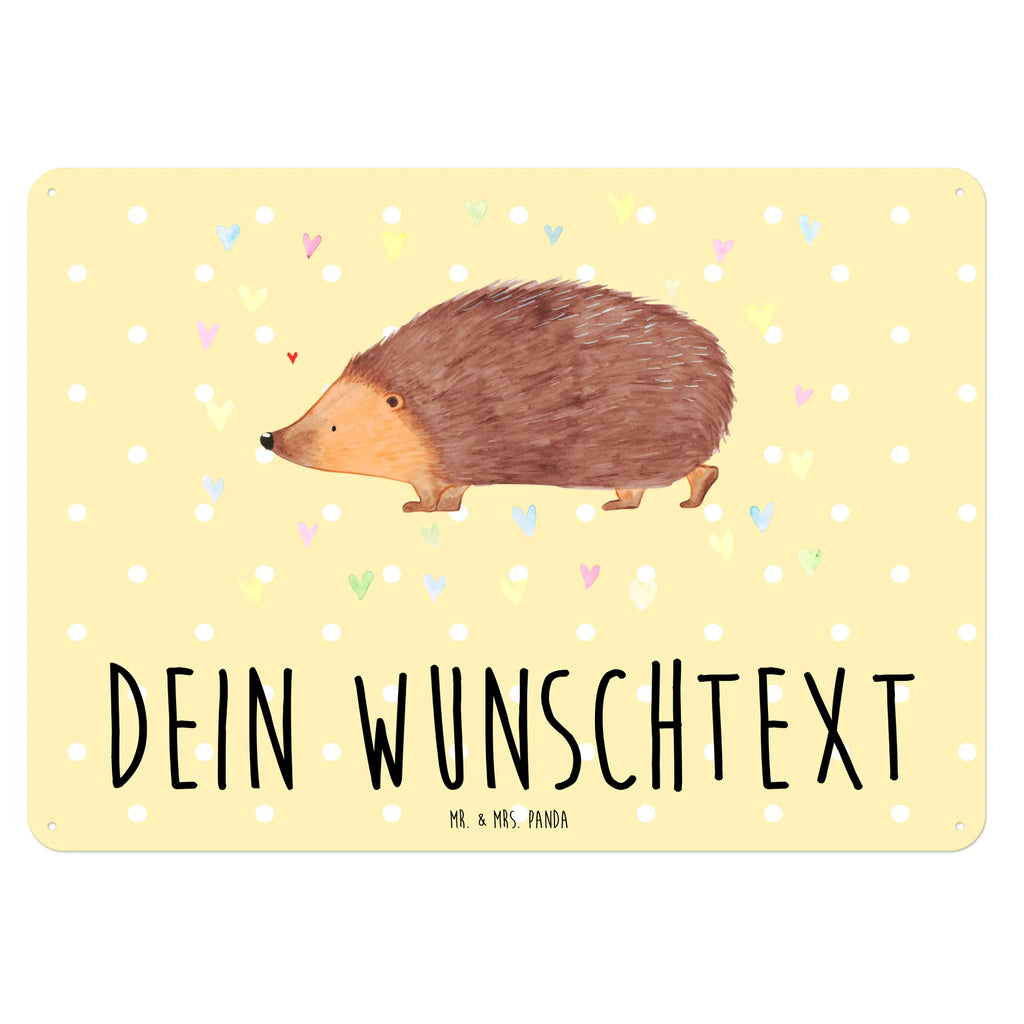 Personalisiertes Blechschild Igel Herzen Blechschild, Metallschild, Geschenk Schild, Schild, Magnet-Metall-Schild, Deko Schild, Wandschild, Wand-Dekoration, Türschild, Tiermotive, Gute Laune, lustige Sprüche, Tiere, Liebe, Herz, Herzen, Igel, Vertrauen, Kuss, Leben