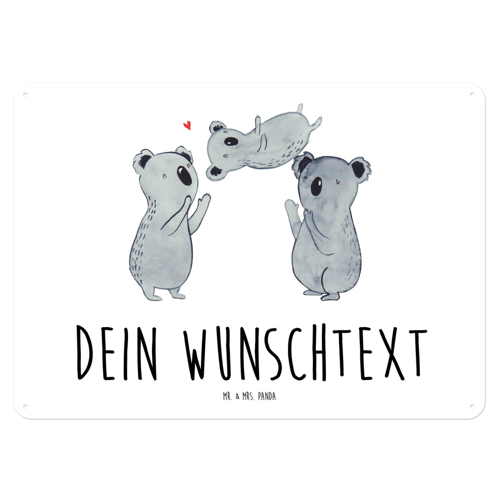 Personalisiertes Blechschild Koalas Feiern Blechschild, Metallschild, Geschenk Schild, Schild, Magnet-Metall-Schild, Deko Schild, Wandschild, Wand-Dekoration, Türschild, Geburtstag, Geburtstagsgeschenk, Geschenk, Koala, Familie, Kind, Eltern, Herz, Liebe