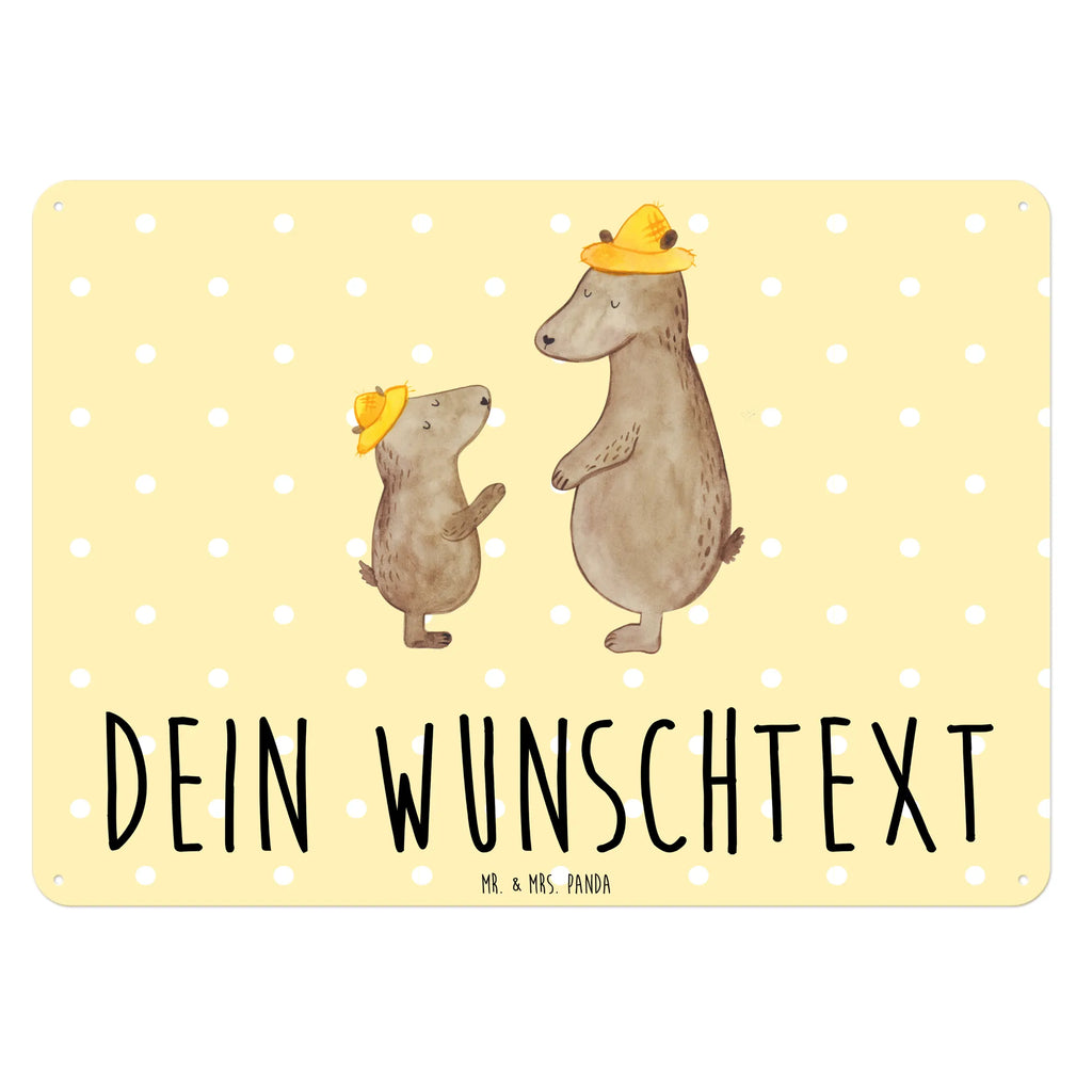 Personalisiertes Blechschild Bären mit Hut Blechschild, Metallschild, Geschenk Schild, Schild, Magnet-Metall-Schild, Deko Schild, Wandschild, Wand-Dekoration, Türschild, Familie, Vatertag, Muttertag, Bruder, Schwester, Mama, Papa, Oma, Opa, Bär, Bären, Vater, Papi, Paps, Dad, Daddy, Lieblingsmensch, Sohn, Söhne, Kind, Kinder, Vater-Sohn, Family, Vorbild