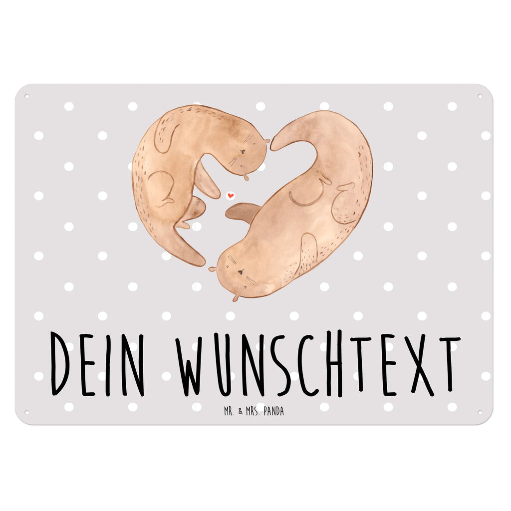 Personalisiertes Blechschild Otter Herz Blechschild, Metallschild, Geschenk Schild, Schild, Magnet-Metall-Schild, Deko Schild, Wandschild, Wand-Dekoration, Türschild, Otter, Fischotter, Seeotter, Liebe, Herz, Liebesbeweis, Liebesgeschenk, Bessere Hälfte, Love you, Jahrestag, Hochzeitstag, Verlobung, gemeinsames Leben