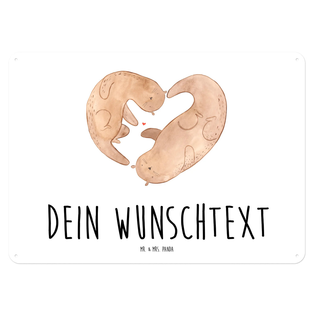 Personalisiertes Blechschild Otter Herz Blechschild, Metallschild, Geschenk Schild, Schild, Magnet-Metall-Schild, Deko Schild, Wandschild, Wand-Dekoration, Türschild, Otter, Fischotter, Seeotter, Liebe, Herz, Liebesbeweis, Liebesgeschenk, Bessere Hälfte, Love you, Jahrestag, Hochzeitstag, Verlobung, gemeinsames Leben