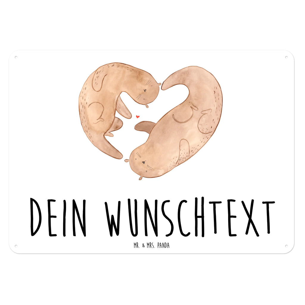 Personalisiertes Blechschild Otter Herz Blechschild, Metallschild, Geschenk Schild, Schild, Magnet-Metall-Schild, Deko Schild, Wandschild, Wand-Dekoration, Türschild, Otter, Fischotter, Seeotter, Liebe, Herz, Liebesbeweis, Liebesgeschenk, Bessere Hälfte, Love you, Jahrestag, Hochzeitstag, Verlobung, gemeinsames Leben