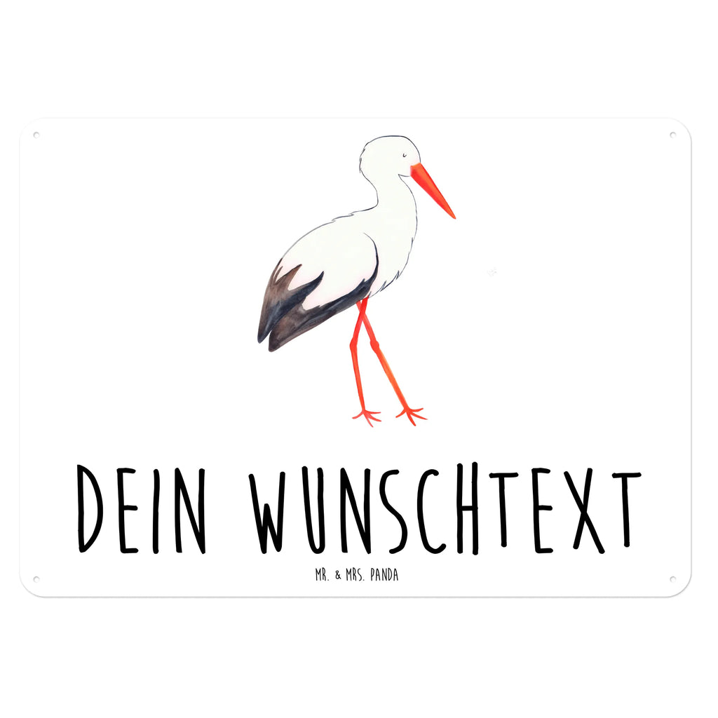 Personalisiertes Blechschild Storch Blechschild, Metallschild, Geschenk Schild, Schild, Magnet-Metall-Schild, Deko Schild, Wandschild, Wand-Dekoration, Türschild, Tiermotive, Gute Laune, lustige Sprüche, Tiere, Storch, Störche, Schwangerschaft, Geburt, Mutter, Mütter, Mutter werden, Schwanger, Babybauch, Baby