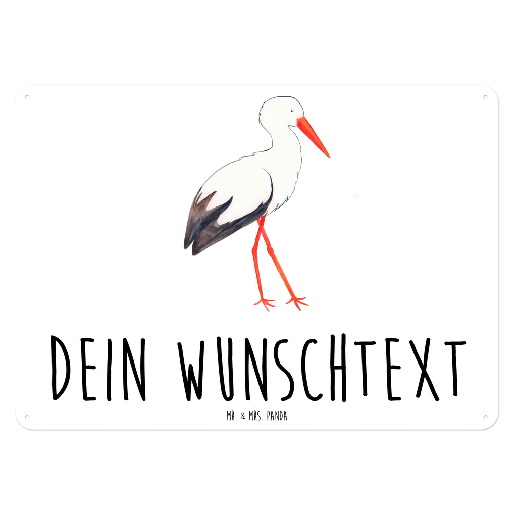 Personalisiertes Blechschild Storch Blechschild, Metallschild, Geschenk Schild, Schild, Magnet-Metall-Schild, Deko Schild, Wandschild, Wand-Dekoration, Türschild, Tiermotive, Gute Laune, lustige Sprüche, Tiere, Storch, Störche, Schwangerschaft, Geburt, Mutter, Mütter, Mutter werden, Schwanger, Babybauch, Baby