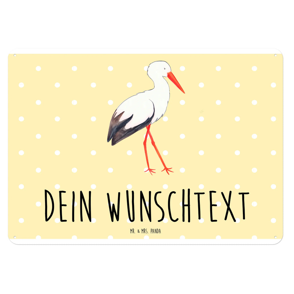 Personalisiertes Blechschild Storch Blechschild, Metallschild, Geschenk Schild, Schild, Magnet-Metall-Schild, Deko Schild, Wandschild, Wand-Dekoration, Türschild, Tiermotive, Gute Laune, lustige Sprüche, Tiere, Storch, Störche, Schwangerschaft, Geburt, Mutter, Mütter, Mutter werden, Schwanger, Babybauch, Baby