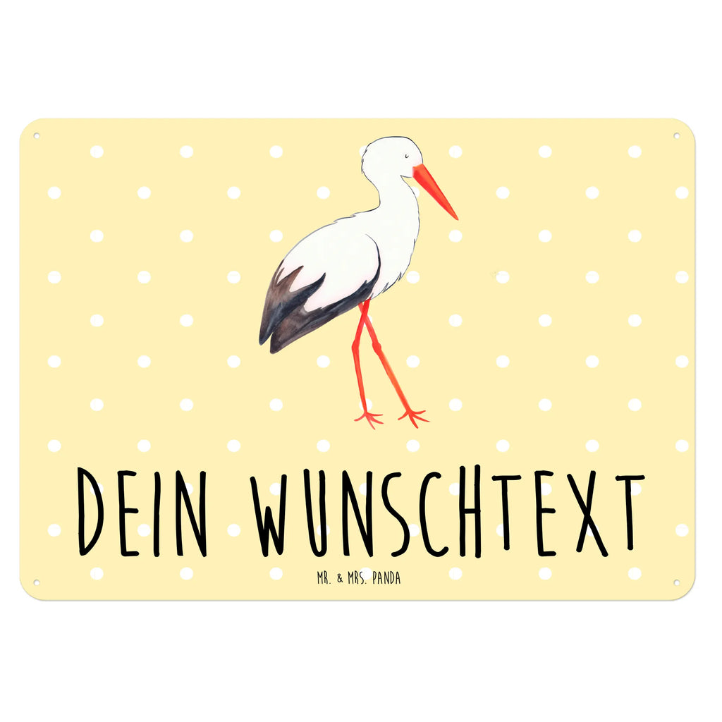 Personalisiertes Blechschild Storch Blechschild, Metallschild, Geschenk Schild, Schild, Magnet-Metall-Schild, Deko Schild, Wandschild, Wand-Dekoration, Türschild, Tiermotive, Gute Laune, lustige Sprüche, Tiere, Storch, Störche, Schwangerschaft, Geburt, Mutter, Mütter, Mutter werden, Schwanger, Babybauch, Baby