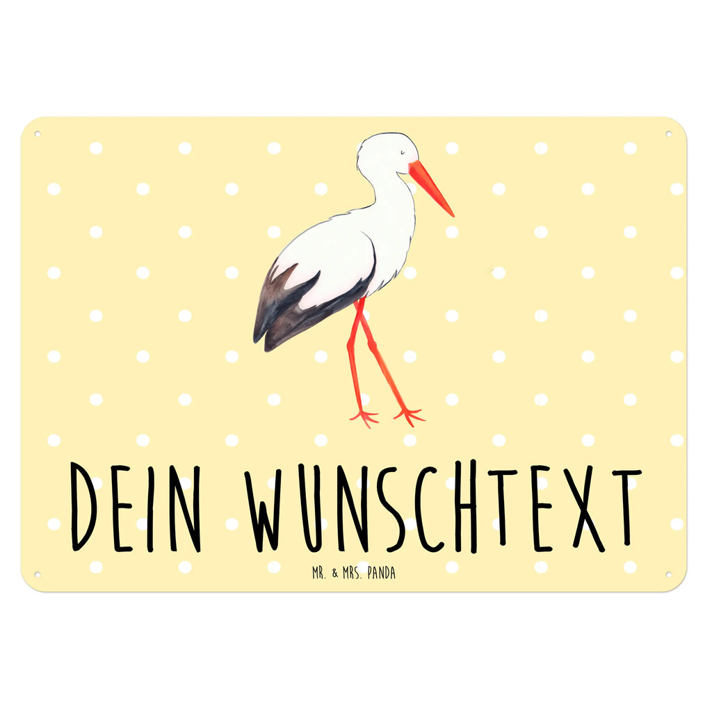 Personalisiertes Blechschild Storch Blechschild, Metallschild, Geschenk Schild, Schild, Magnet-Metall-Schild, Deko Schild, Wandschild, Wand-Dekoration, Türschild, Tiermotive, Gute Laune, lustige Sprüche, Tiere, Storch, Störche, Schwangerschaft, Geburt, Mutter, Mütter, Mutter werden, Schwanger, Babybauch, Baby