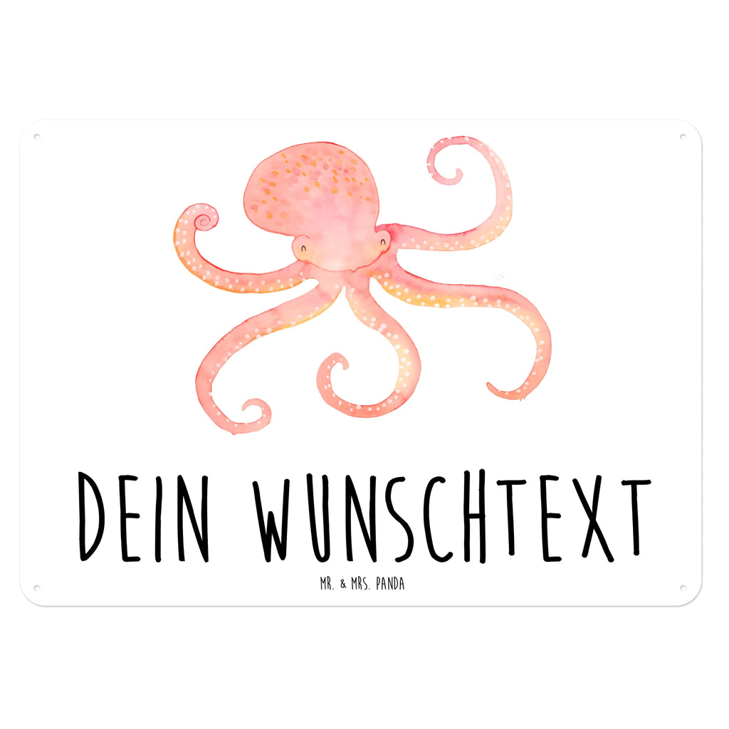 Personalisiertes Blechschild Tintenfisch Blechschild, Metallschild, Geschenk Schild, Schild, Magnet-Metall-Schild, Deko Schild, Wandschild, Wand-Dekoration, Türschild, Tiermotive, Gute Laune, lustige Sprüche, Tiere, Meer, Meerestier, Krake, Tintenfisch, Arme, Wasser, Ozean