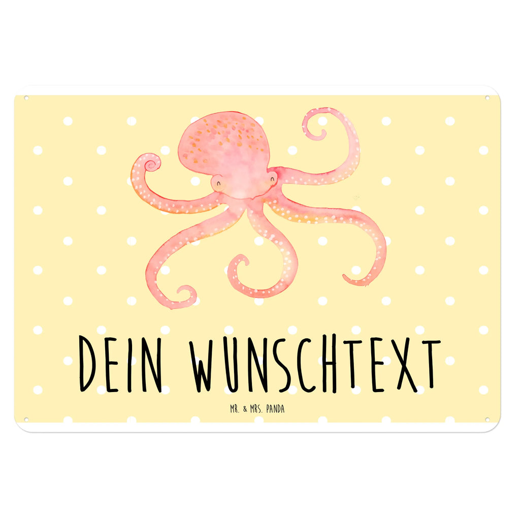 Personalisiertes Blechschild Tintenfisch Blechschild, Metallschild, Geschenk Schild, Schild, Magnet-Metall-Schild, Deko Schild, Wandschild, Wand-Dekoration, Türschild, Tiermotive, Gute Laune, lustige Sprüche, Tiere, Meer, Meerestier, Krake, Tintenfisch, Arme, Wasser, Ozean