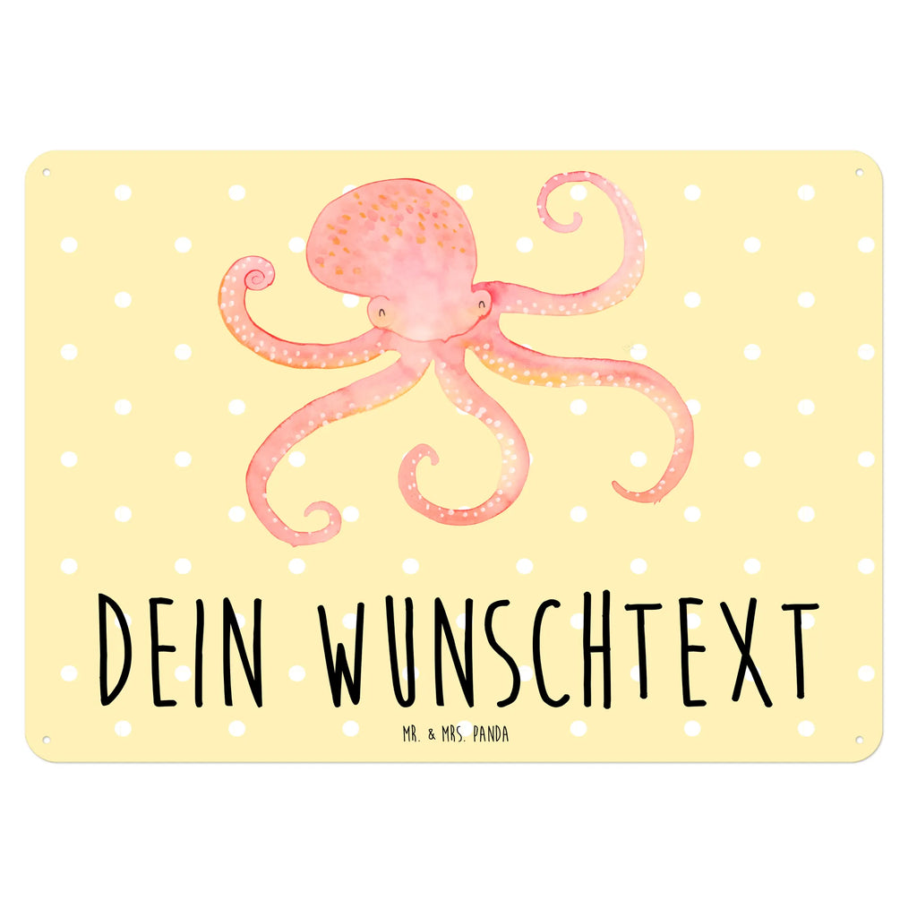 Personalisiertes Blechschild Tintenfisch Blechschild, Metallschild, Geschenk Schild, Schild, Magnet-Metall-Schild, Deko Schild, Wandschild, Wand-Dekoration, Türschild, Tiermotive, Gute Laune, lustige Sprüche, Tiere, Meer, Meerestier, Krake, Tintenfisch, Arme, Wasser, Ozean