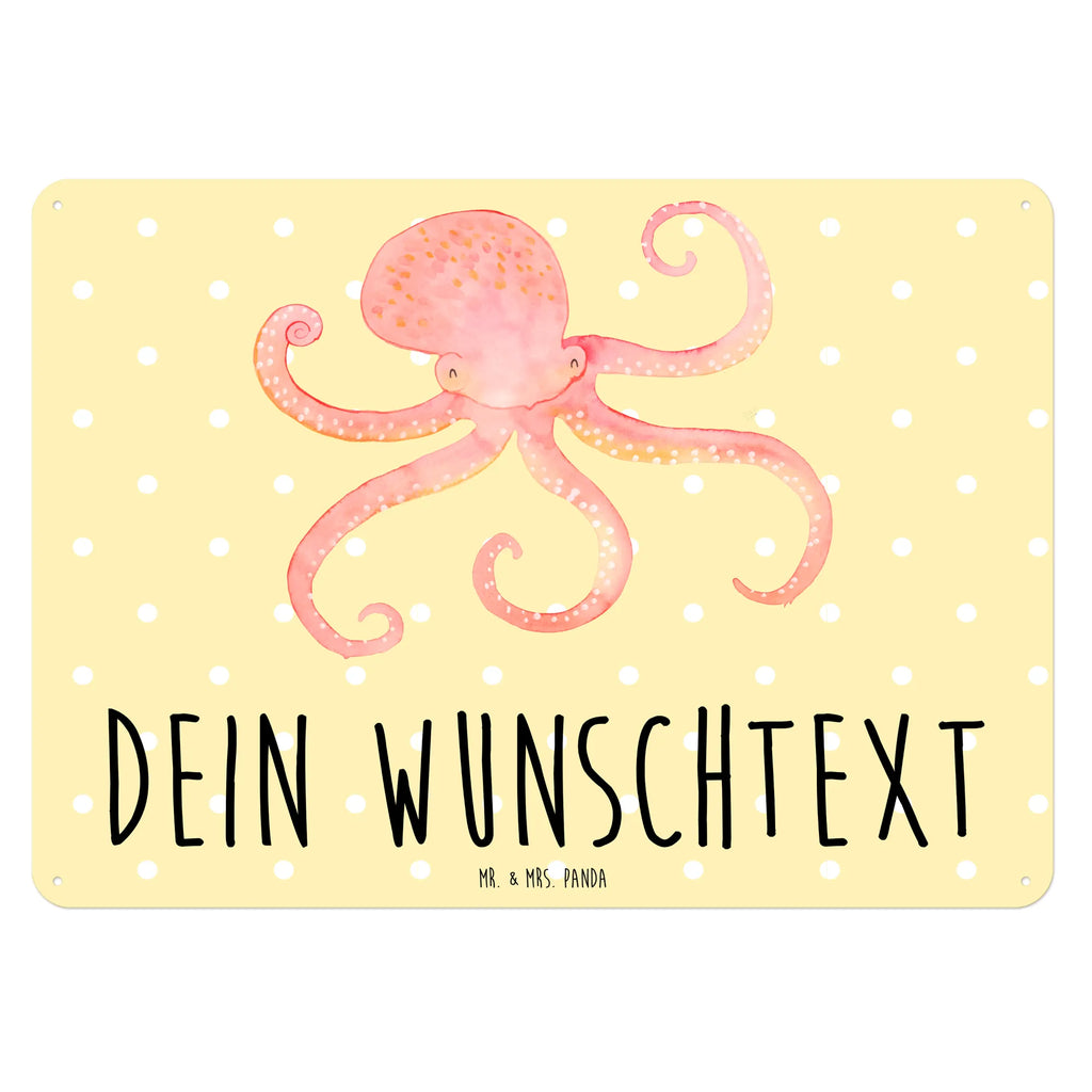 Personalisiertes Blechschild Tintenfisch Blechschild, Metallschild, Geschenk Schild, Schild, Magnet-Metall-Schild, Deko Schild, Wandschild, Wand-Dekoration, Türschild, Tiermotive, Gute Laune, lustige Sprüche, Tiere, Meer, Meerestier, Krake, Tintenfisch, Arme, Wasser, Ozean