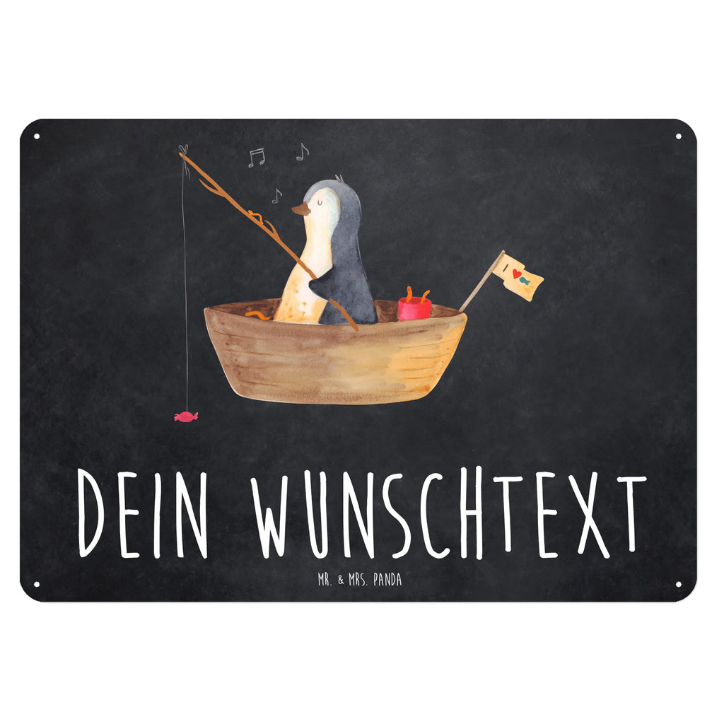 Personalisiertes Blechschild Pinguin Angelboot Blechschild, Metallschild, Geschenk Schild, Schild, Magnet-Metall-Schild, Deko Schild, Wandschild, Wand-Dekoration, Türschild, Pinguin, Pinguine, Angeln, Boot, Angelboot, Lebenslust, Leben, genießen, Motivation, Neustart, Neuanfang, Trennung, Scheidung, Geschenkidee Liebeskummer