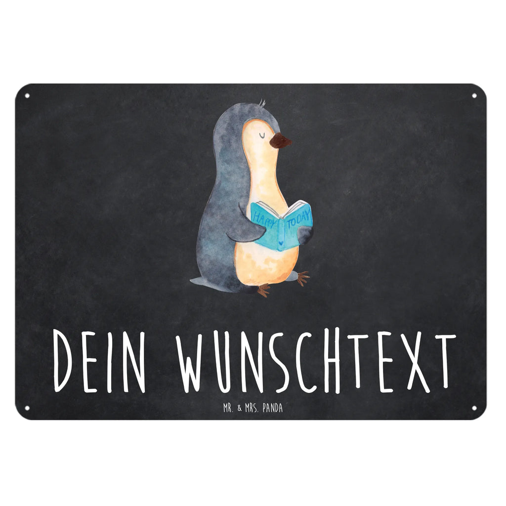 Personalisiertes Blechschild Pinguin Buch Blechschild, Metallschild, Geschenk Schild, Schild, Magnet-Metall-Schild, Deko Schild, Wandschild, Wand-Dekoration, Türschild, Pinguin, Pinguine, Buch, Lesen, Bücherwurm, Nichtstun, Faulenzen, Ferien, Urlaub, Freizeit