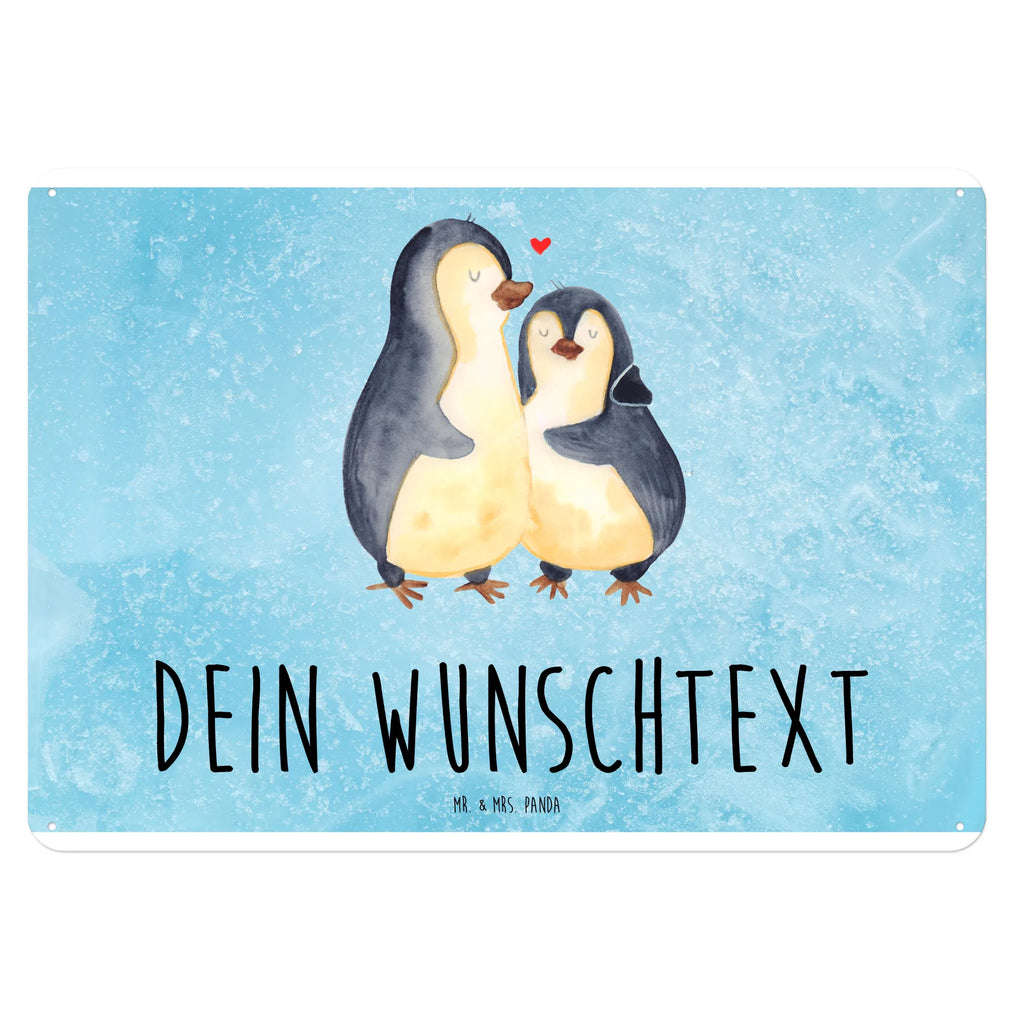 Personalisiertes Blechschild Pinguin umarmend Blechschild, Metallschild, Geschenk Schild, Schild, Magnet-Metall-Schild, Deko Schild, Wandschild, Wand-Dekoration, Türschild, Pinguin, Liebe, Liebespaar, Liebesbeweis, Liebesgeschenk, Verlobung, Jahrestag, Hochzeitstag, Hochzeit, Hochzeitsgeschenk