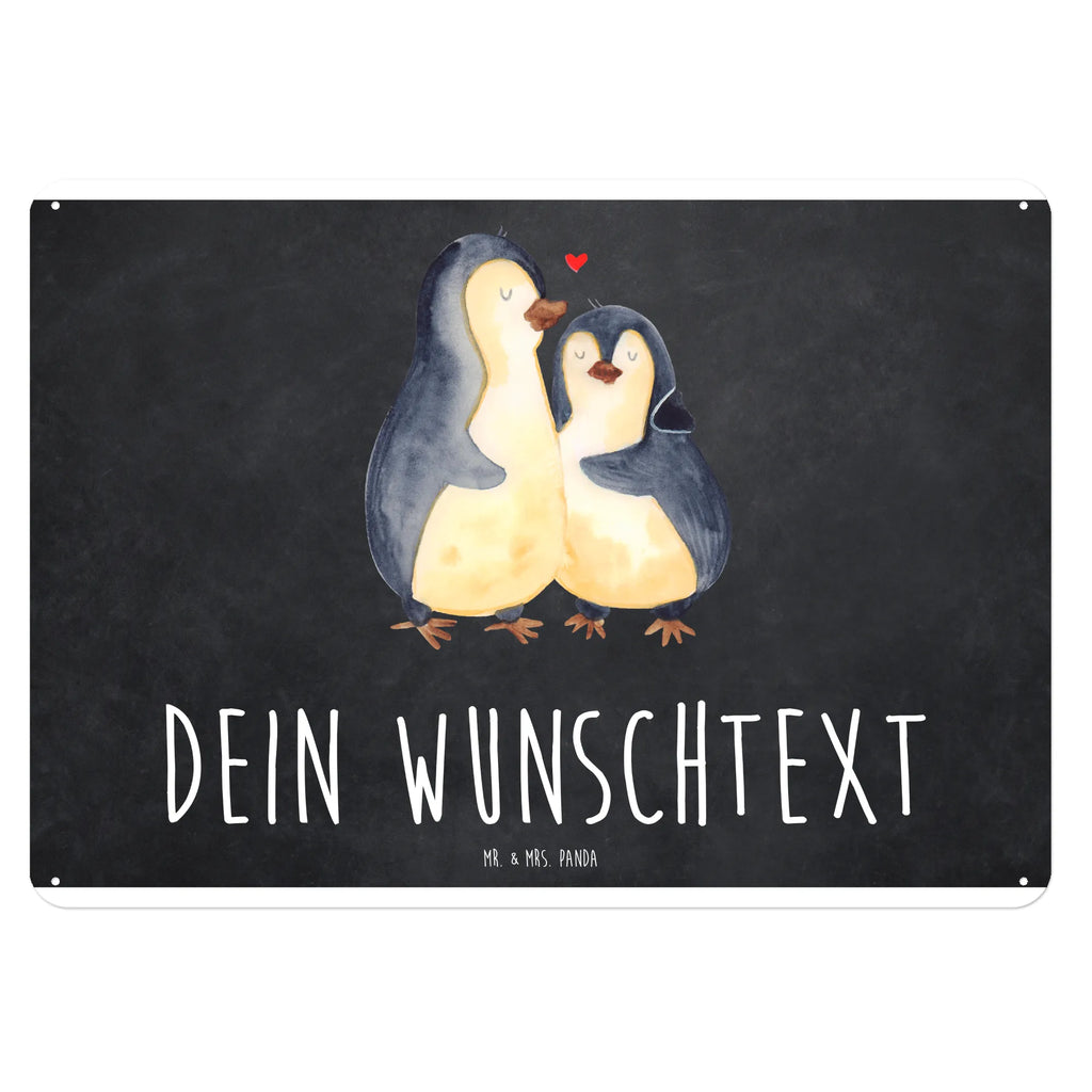 Personalisiertes Blechschild Pinguin umarmend Blechschild, Metallschild, Geschenk Schild, Schild, Magnet-Metall-Schild, Deko Schild, Wandschild, Wand-Dekoration, Türschild, Pinguin, Liebe, Liebespaar, Liebesbeweis, Liebesgeschenk, Verlobung, Jahrestag, Hochzeitstag, Hochzeit, Hochzeitsgeschenk