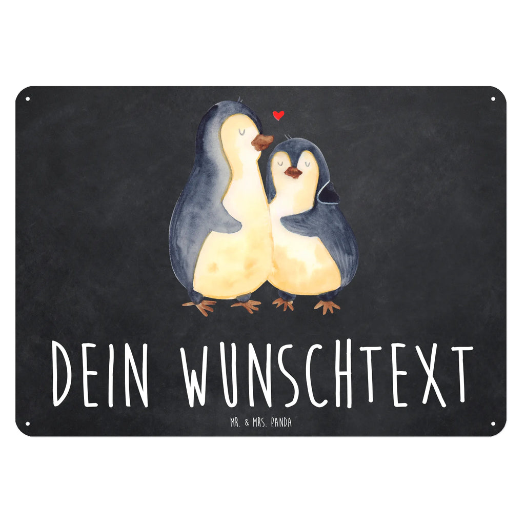 Personalisiertes Blechschild Pinguin umarmend Blechschild, Metallschild, Geschenk Schild, Schild, Magnet-Metall-Schild, Deko Schild, Wandschild, Wand-Dekoration, Türschild, Pinguin, Liebe, Liebespaar, Liebesbeweis, Liebesgeschenk, Verlobung, Jahrestag, Hochzeitstag, Hochzeit, Hochzeitsgeschenk