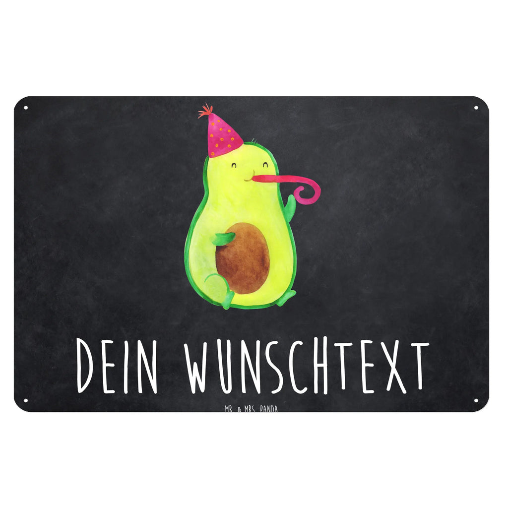 Personalisiertes Blechschild Avocado Feier Blechschild, Metallschild, Geschenk Schild, Schild, Magnet-Metall-Schild, Deko Schild, Wandschild, Wand-Dekoration, Türschild, Avocado, Veggie, Vegan, Gesund, Party, Feierlichkeit, Feier, Fete, Geburtstag, Gute Laune, Tröte