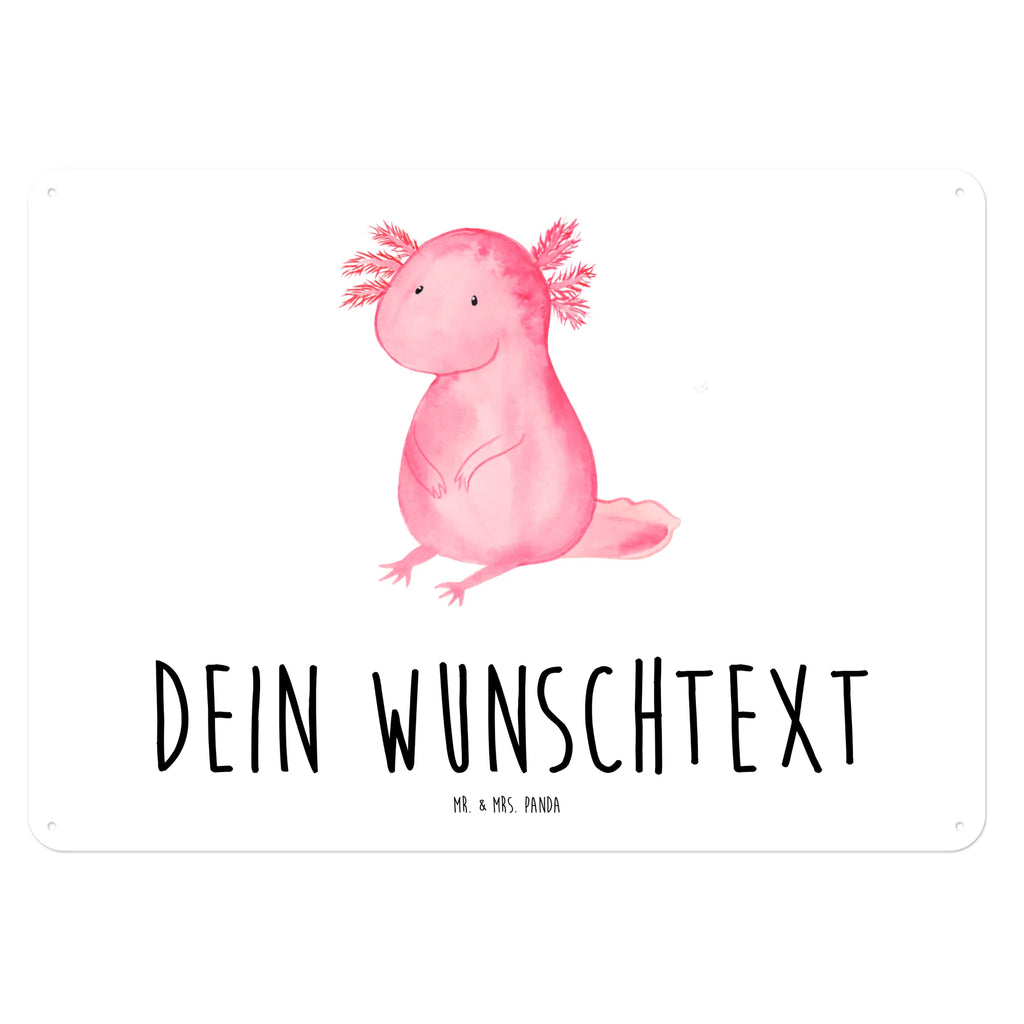 Personalisiertes Blechschild Axolotl Blechschild, Metallschild, Geschenk Schild, Schild, Magnet-Metall-Schild, Deko Schild, Wandschild, Wand-Dekoration, Türschild, Axolotl, Molch, Axolot, vergnügt, fröhlich, zufrieden, Lebensstil, Weisheit, Lebensweisheit, Liebe, Freundin