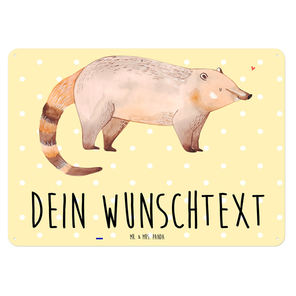 Personalisiertes Blechschild Nasenbär Blechschild, Metallschild, Geschenk Schild, Schild, Magnet-Metall-Schild, Deko Schild, Wandschild, Wand-Dekoration, Türschild, Tiermotive, Gute Laune, lustige Sprüche, Tiere, Nasenbär, Nasenbären, Rüsselbär, Bär