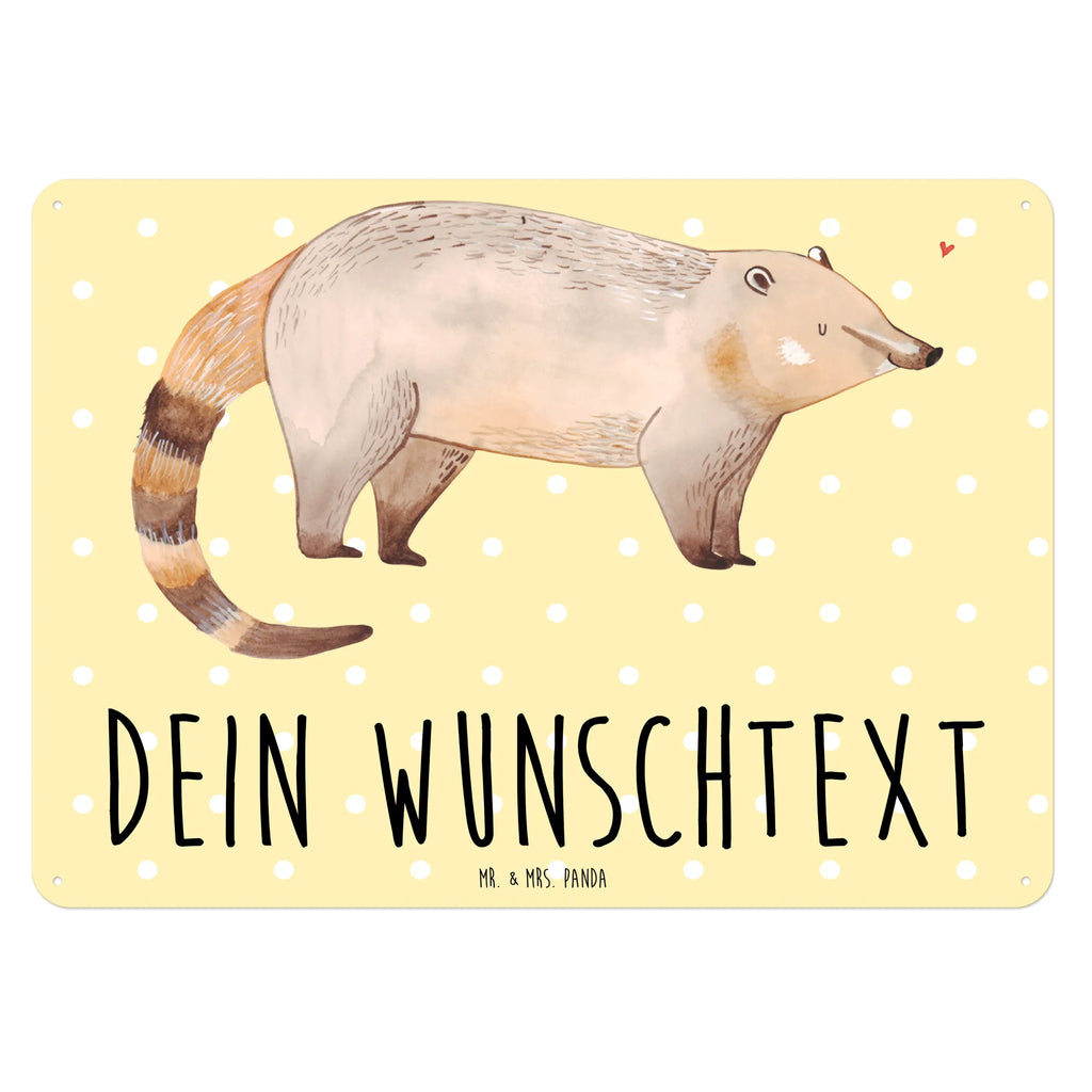 Personalisiertes Blechschild Nasenbär Blechschild, Metallschild, Geschenk Schild, Schild, Magnet-Metall-Schild, Deko Schild, Wandschild, Wand-Dekoration, Türschild, Tiermotive, Gute Laune, lustige Sprüche, Tiere, Nasenbär, Nasenbären, Rüsselbär, Bär