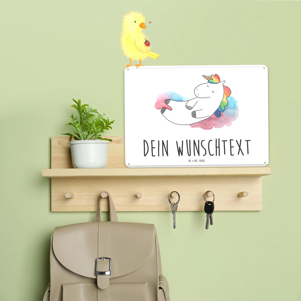 Personalisiertes Blechschild Einhorn Wolke 7 Blechschild, Metallschild, Geschenk Schild, Schild, Magnet-Metall-Schild, Deko Schild, Wandschild, Wand-Dekoration, Türschild, Einhorn, Einhörner, Einhorn Deko, Unicorn, verliebt, Menschen, witzig, lustig, Geschenk, Glaube, Realität, Lächeln