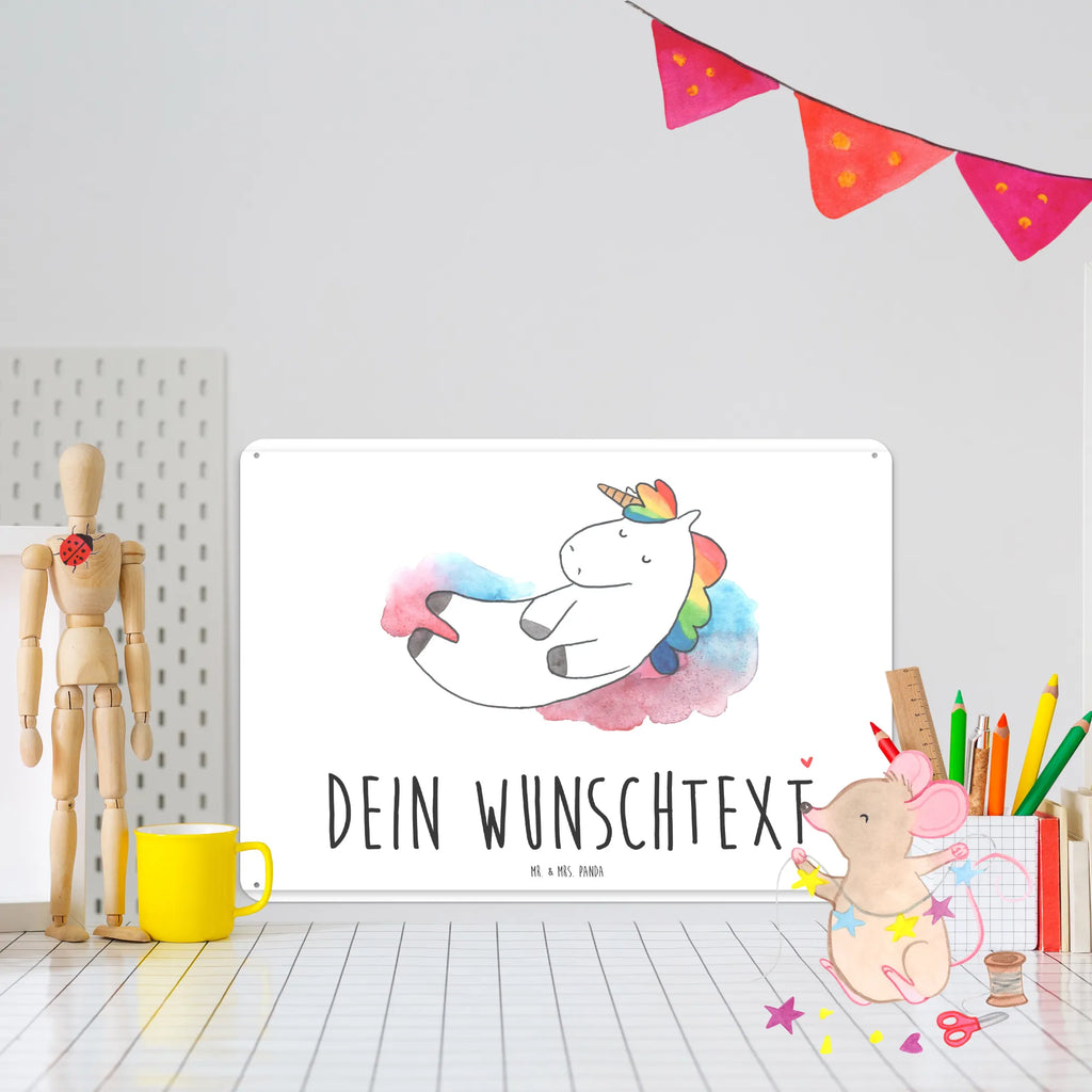 Personalisiertes Blechschild Einhorn Wolke 7 Blechschild, Metallschild, Geschenk Schild, Schild, Magnet-Metall-Schild, Deko Schild, Wandschild, Wand-Dekoration, Türschild, Einhorn, Einhörner, Einhorn Deko, Unicorn, verliebt, Menschen, witzig, lustig, Geschenk, Glaube, Realität, Lächeln