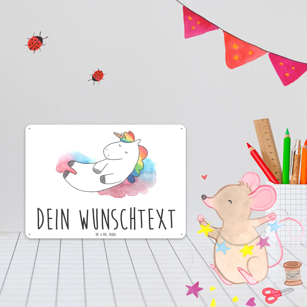 Personalisiertes Blechschild Einhorn Wolke 7 Blechschild, Metallschild, Geschenk Schild, Schild, Magnet-Metall-Schild, Deko Schild, Wandschild, Wand-Dekoration, Türschild, Einhorn, Einhörner, Einhorn Deko, Unicorn, verliebt, Menschen, witzig, lustig, Geschenk, Glaube, Realität, Lächeln