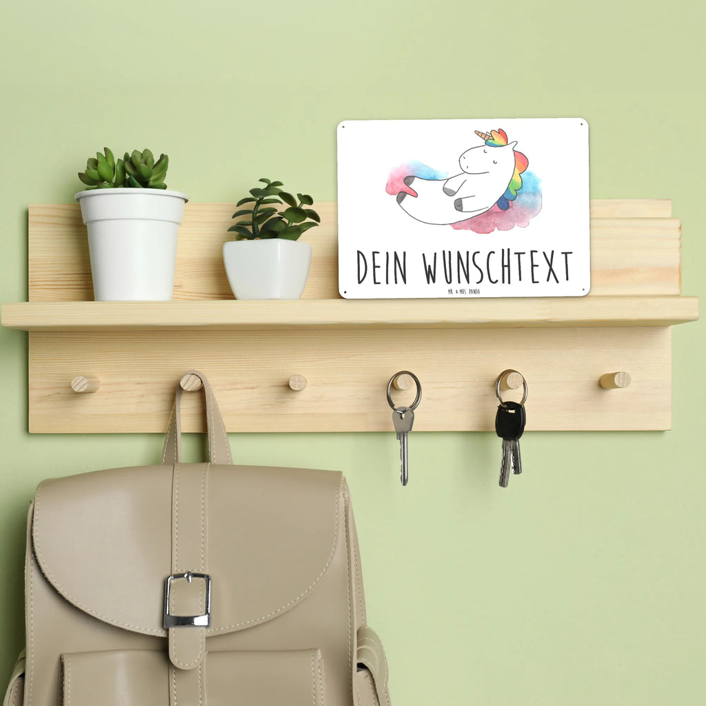 Personalisiertes Blechschild Einhorn Wolke 7 Blechschild, Metallschild, Geschenk Schild, Schild, Magnet-Metall-Schild, Deko Schild, Wandschild, Wand-Dekoration, Türschild, Einhorn, Einhörner, Einhorn Deko, Unicorn, verliebt, Menschen, witzig, lustig, Geschenk, Glaube, Realität, Lächeln