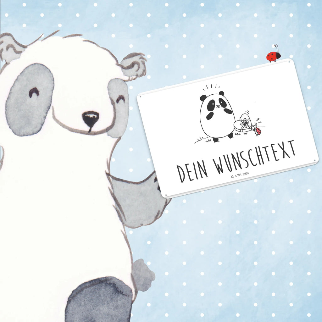 Personalisiertes Blechschild Panda Dankeschön Blechschild, Metallschild, Geschenk Schild, Schild, Magnet-Metall-Schild, Deko Schild, Wandschild, Wand-Dekoration, Türschild