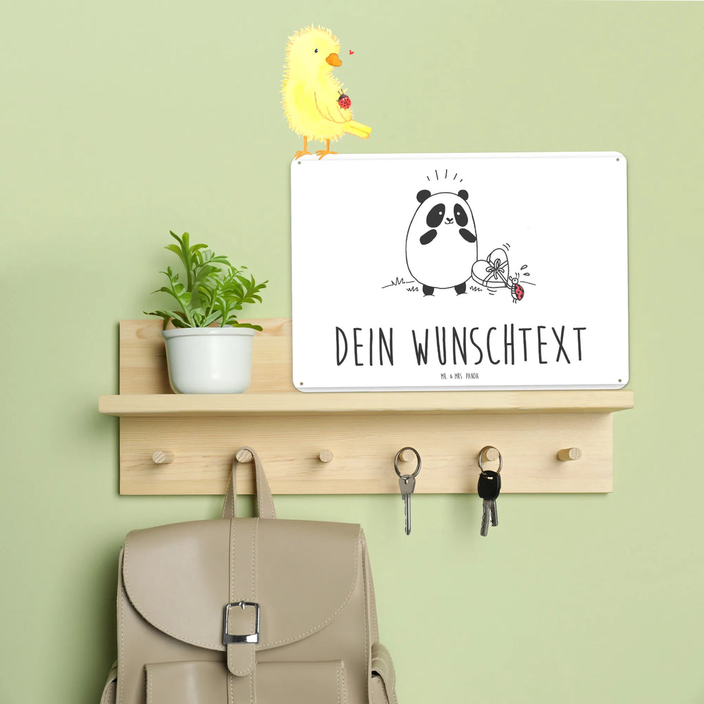 Personalisiertes Blechschild Panda Dankeschön Blechschild, Metallschild, Geschenk Schild, Schild, Magnet-Metall-Schild, Deko Schild, Wandschild, Wand-Dekoration, Türschild