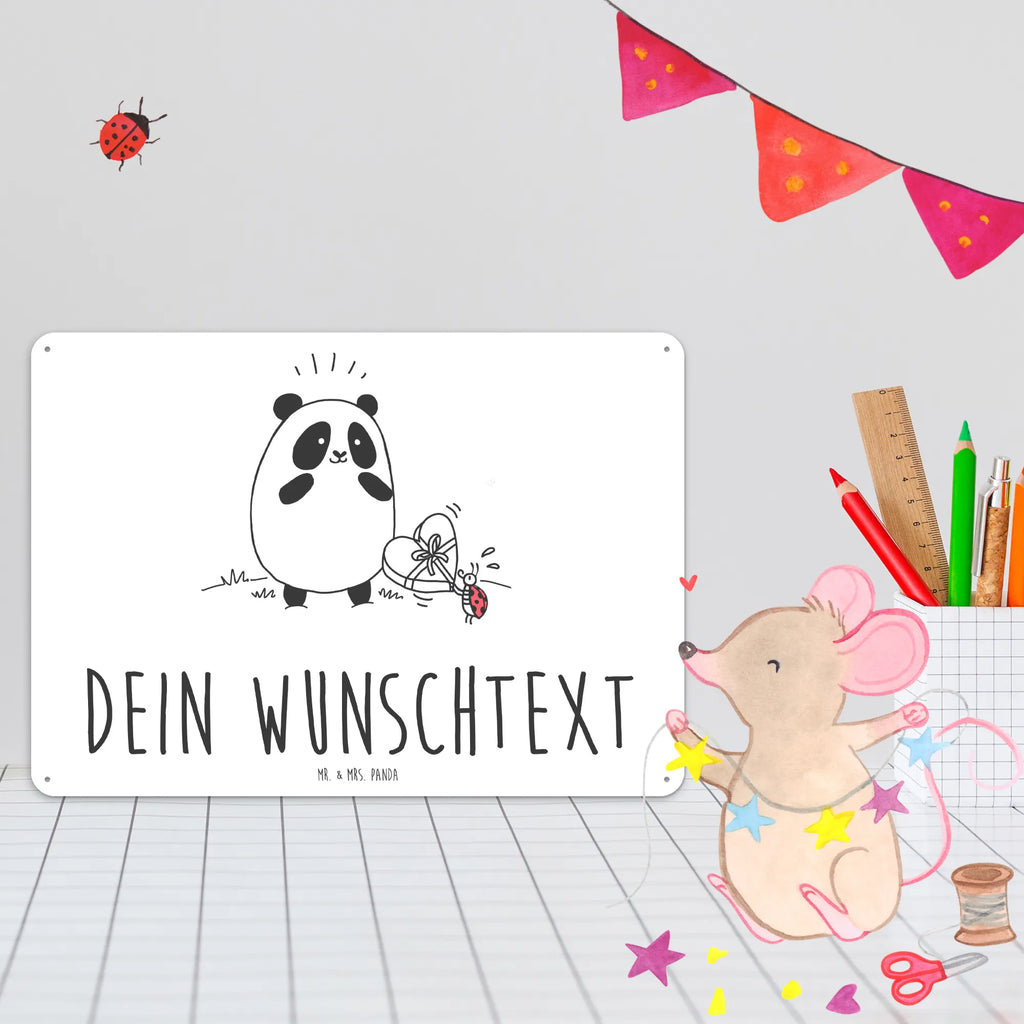 Personalisiertes Blechschild Panda Dankeschön Blechschild, Metallschild, Geschenk Schild, Schild, Magnet-Metall-Schild, Deko Schild, Wandschild, Wand-Dekoration, Türschild