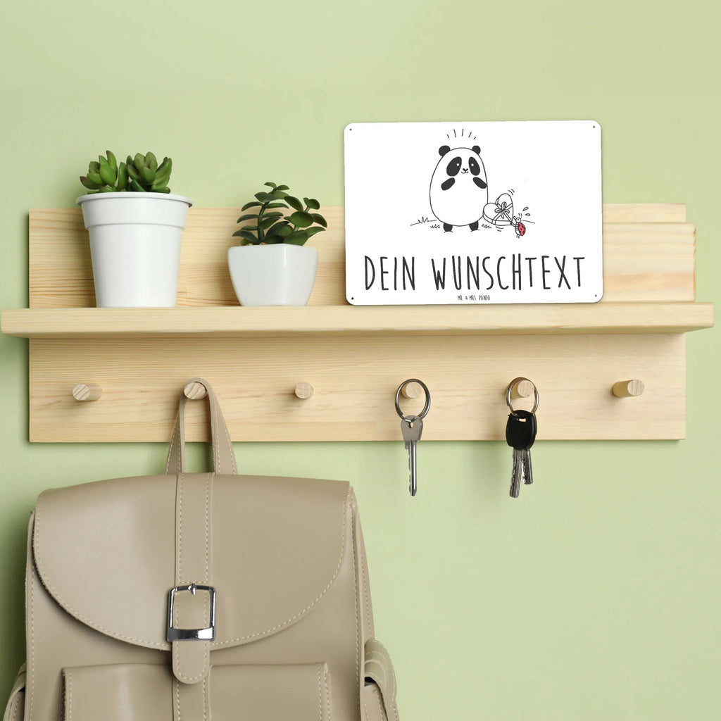 Personalisiertes Blechschild Panda Dankeschön Blechschild, Metallschild, Geschenk Schild, Schild, Magnet-Metall-Schild, Deko Schild, Wandschild, Wand-Dekoration, Türschild