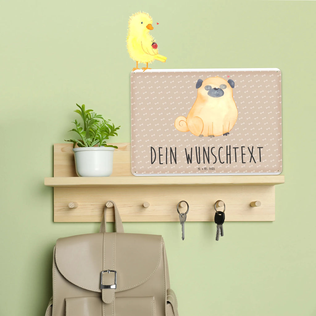 Personalisiertes Blechschild Mops Blechschild, Metallschild, Geschenk Schild, Schild, Magnet-Metall-Schild, Deko Schild, Wandschild, Wand-Dekoration, Türschild, Hund, Hundemotiv, Haustier, Hunderasse, Tierliebhaber, Hundebesitzer, Sprüche, Mops, Liebe, Hundeliebe