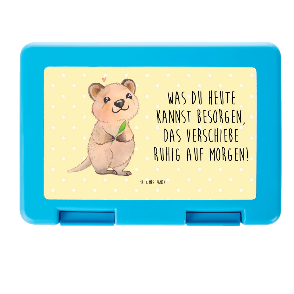 Brotdose Quokka Happy Brotbox, Snackbox, Lunch box, Butterbrotdose, Brotzeitbox, Tiermotive, Gute Laune, lustige Sprüche, Tiere, Quokka, Verschieben, Aufschieberitis, Lustiger Spruch, Niedliches Tier, Dinge erledigen