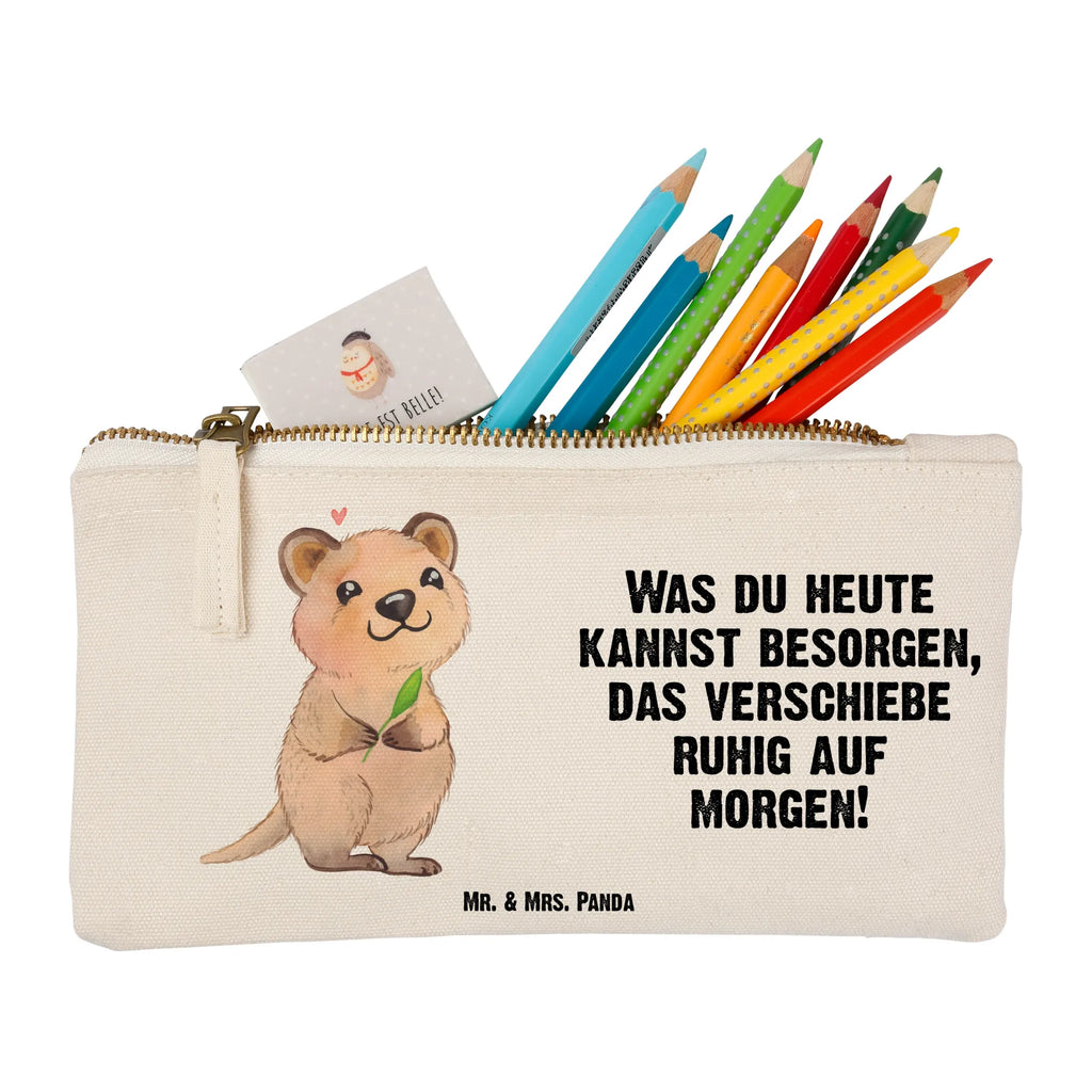 Schminktasche Quokka Happy Schminktasche, Kosmetiktasche, Kosmetikbeutel, Stiftemäppchen, Etui, Federmappe, Makeup, XXL, Schminketui, Kosmetiketui, Schlamperetui, Tiermotive, Gute Laune, lustige Sprüche, Tiere, Quokka, Verschieben, Aufschieberitis, Lustiger Spruch, Niedliches Tier, Dinge erledigen