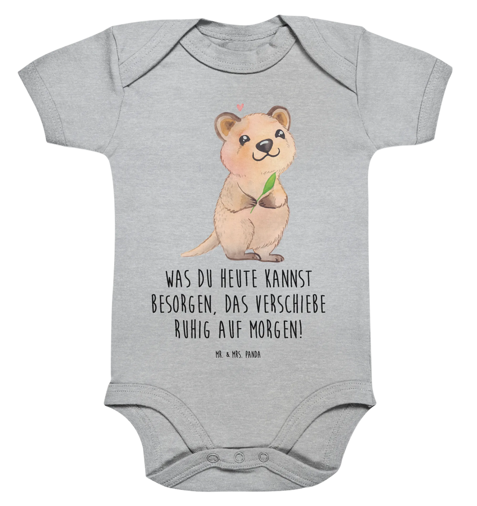 Organic Baby Body Quokka Happy Babykleidung, Babystrampler, Strampler, Wickelbody, Baby Erstausstattung, Junge, Mädchen, Tiermotive, Gute Laune, lustige Sprüche, Tiere, Quokka, Verschieben, Aufschieberitis, Lustiger Spruch, Niedliches Tier, Dinge erledigen