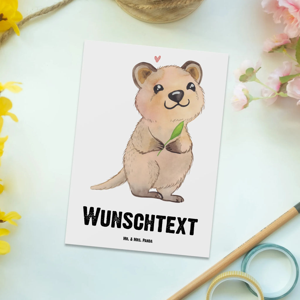 Personalisierte Postkarte Quokka Happy Postkarte mit Namen, Postkarte bedrucken, Postkarte mit Wunschtext, Postkarte personalisierbar, Geschenkkarte mit Namen, Grußkarte mit Namen, Karte mit Namen, Einladung mit Namen, Ansichtskarte mit Namen, Geschenkkarte mit Wunschtext, Grußkarte mit Wunschtext, Karte mit Wunschtext, Einladung mit Wunschtext, Ansichtskarte mit Wunschtext, Tiermotive, Gute Laune, lustige Sprüche, Tiere, Quokka, Verschieben, Aufschieberitis, Lustiger Spruch, Niedliches Tier, Dinge erledigen