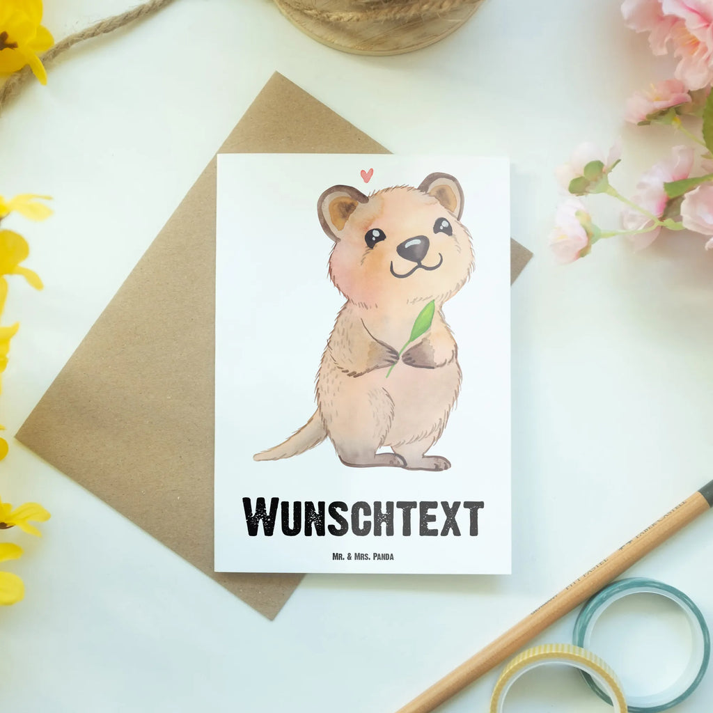 Personalisierte Grußkarte Quokka Happy Personalisierte Grußkarte, Personalisiertere Klappkarte, Personalisierte Einladungskarte, Personalisierte Glückwunschkarte, Personalisierte Hochzeitskarte, Personalisierte Geburtstagskarte, Grußkarte mit Namen, Grußkarte selber drucken, Grußkarte selbst gestalten, Grußkarte mit persönlichen Nachrichten, Grußkarte als Geldgeschenk, Grußkarten personalisiert, Personalisierte Karte, Tiermotive, Gute Laune, lustige Sprüche, Tiere, Quokka, Verschieben, Aufschieberitis, Lustiger Spruch, Niedliches Tier, Dinge erledigen