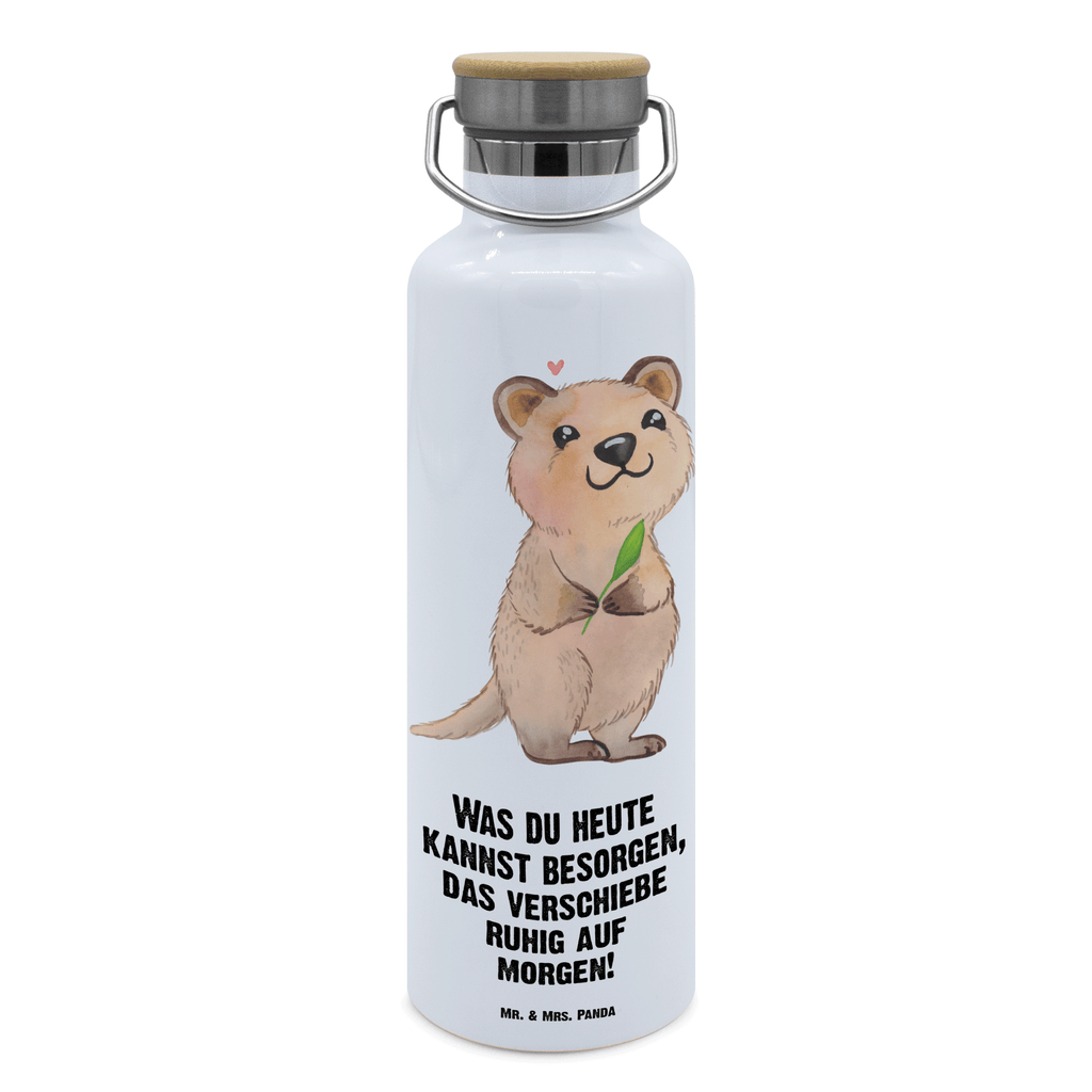 Trinkflasche Quokka Happy Thermosflasche, Isolierflasche, Edelstahl, Trinkflasche, isoliert, Wamrhaltefunktion, Sportflasche, Flasche zum Sport, Sportlerflasche, Tiermotive, Gute Laune, lustige Sprüche, Tiere, Quokka, Verschieben, Aufschieberitis, Lustiger Spruch, Niedliches Tier, Dinge erledigen