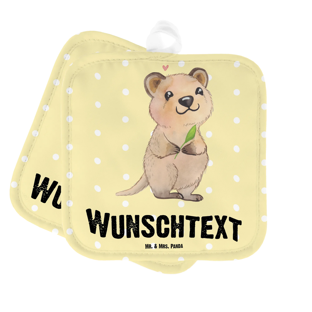 Personalisierte Topflappen Quokka Happy Topflappen personalisiert, Personalisierte Topfuntersetzer, Personalisierter Ofenhandschuh, Topflappen Set personalisiert, Topflappen mit Namen, Namensaufdruck, Tiermotive, Gute Laune, lustige Sprüche, Tiere, Quokka, Verschieben, Aufschieberitis, Lustiger Spruch, Niedliches Tier, Dinge erledigen